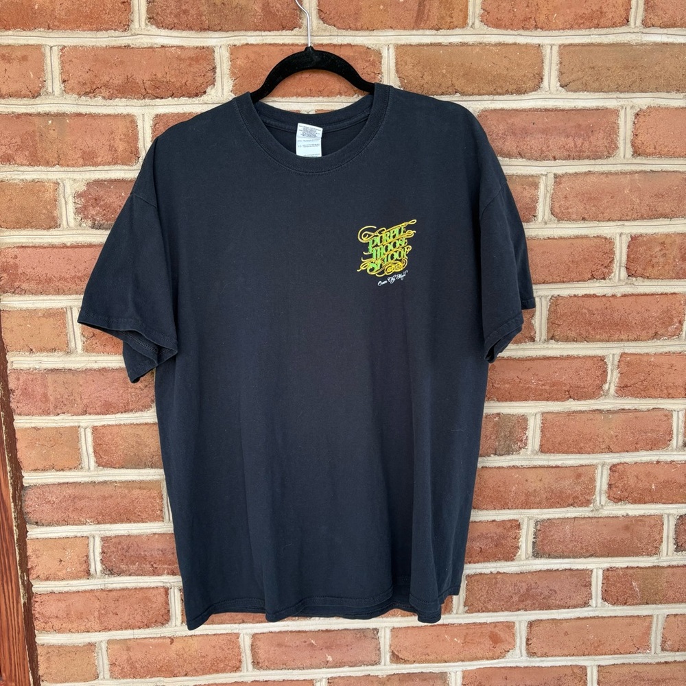 Purple Moose Saloon Graphic Tee - Black with Purple & Gold - Picture 5 of 9